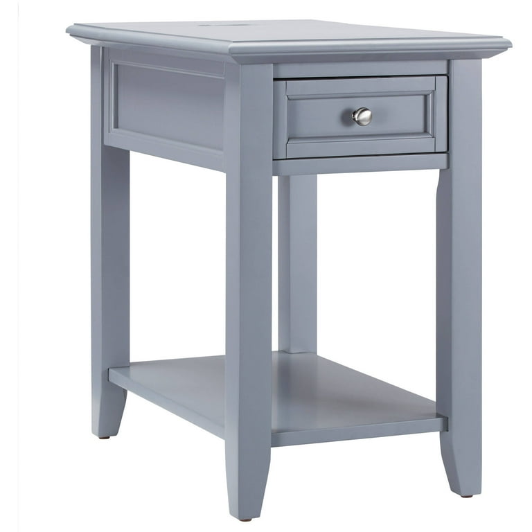 Chelsea Lane Wood End Table with Drawer and Lift-top Power Outlet