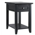 thumbnail image 1 of Chelsea Lane Wood End Table with Drawer and Lift-top Power Outlet, Vulcan Black, 1 of 5