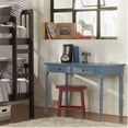 thumbnail image 1 of Chelsea Lane Wood Writing Desk 2-Drawer with Helix Legs, Heritage Blue, 1 of 2