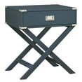 thumbnail image 1 of Weston Home Modern End Table with X-Base Legs and Drawer, Blue, 1 of 7