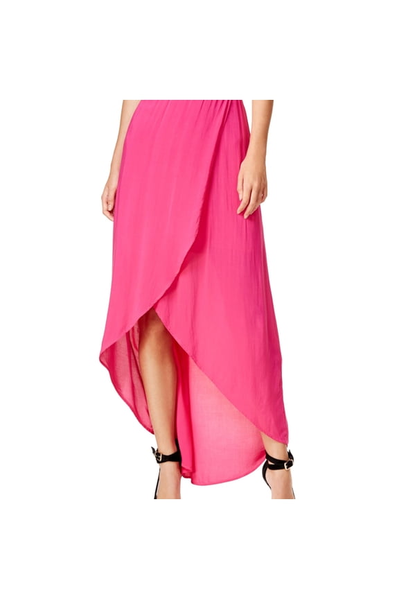 Womens Tulip Front Maxi Skirt, Pink, Large