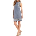 thumbnail image 1 of Chelsea & Violet Embroidered Chambray Sleeveless Dress, Blue - Large, 1 of 4