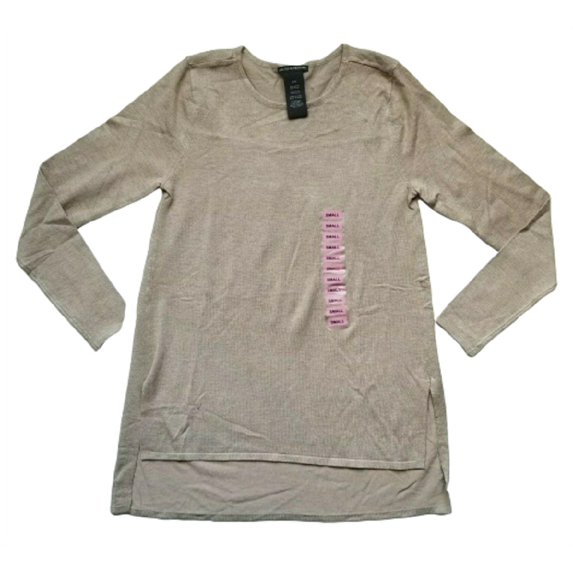 Chelsea & Theodore Women's Pleat Back Tunic in Sandstone Heather, XXL