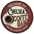 thumbnail image 1 of Chelsea's Coffee Bar Round Metal Sign Kitchen Room Wall Décor 200120041409, 1 of 1