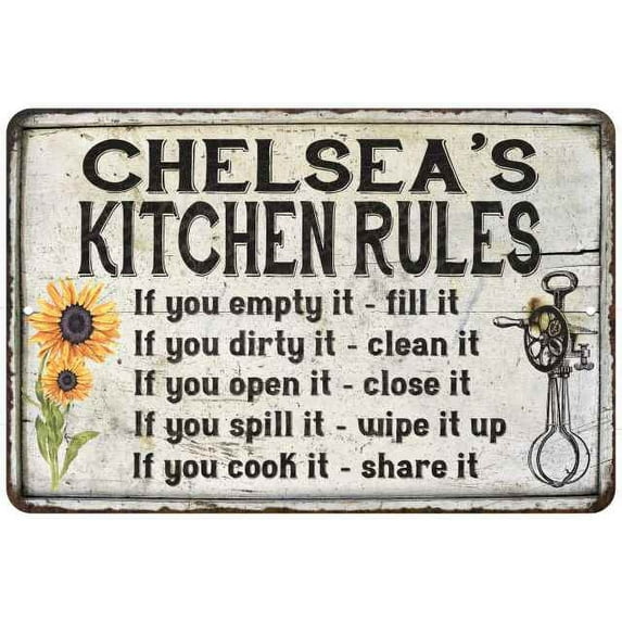 Chelsea's Kitchen Rules Chic Sign Vintage Decor 12x18 Metal Sign 112180032410