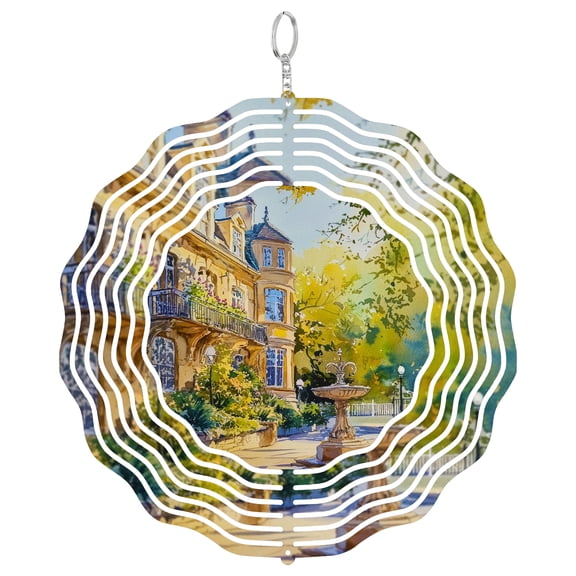 Cheltenham Cotswolds UK 3D Wind Spinner Stainless Steel Kinetic Art Garden Decor Regency Architecture Gift