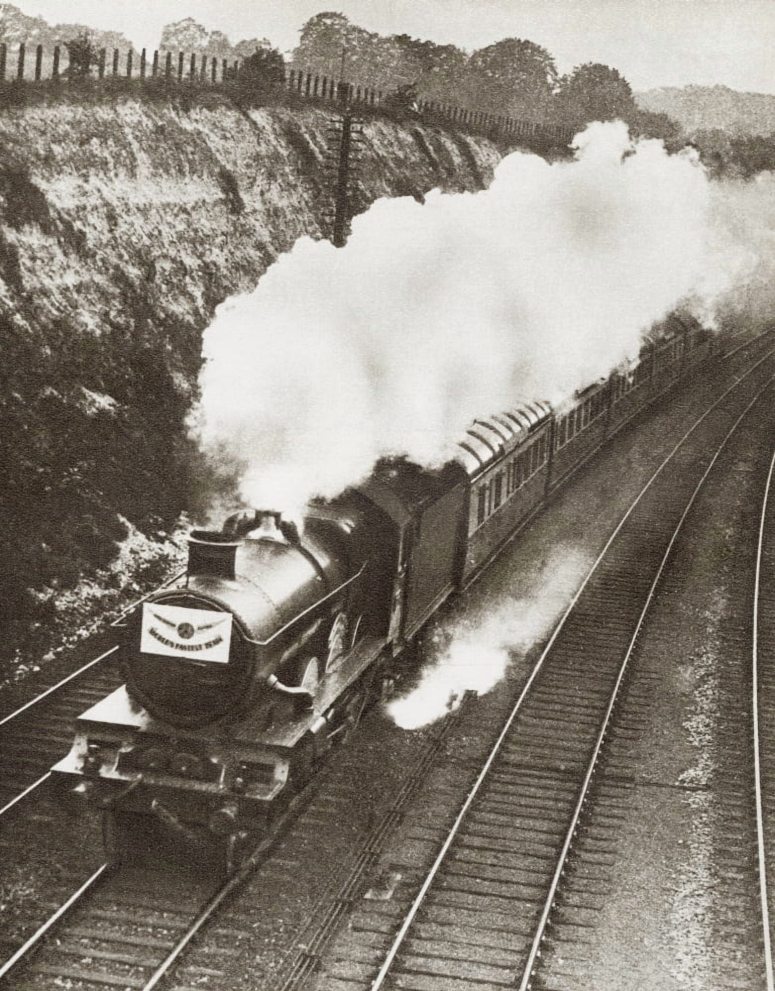 The Cheltenham Flyer Aka The Cheltenham Spa Express Train In 1931 From The Story Of 25 Eventful Years In Pictures Published 1935 Canvas Art - Ken Welsh Design Pics (13 x 17)