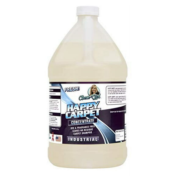 Chem-Girl | Happy Carpet Deep-Clean Carpet Shampoo Concentrate | Brightens + Freshens + Removes Stains & Odors | for Carpet Shampooers, Pet Stain Removers, Steamers & Extraction Machines - 1 Gallon