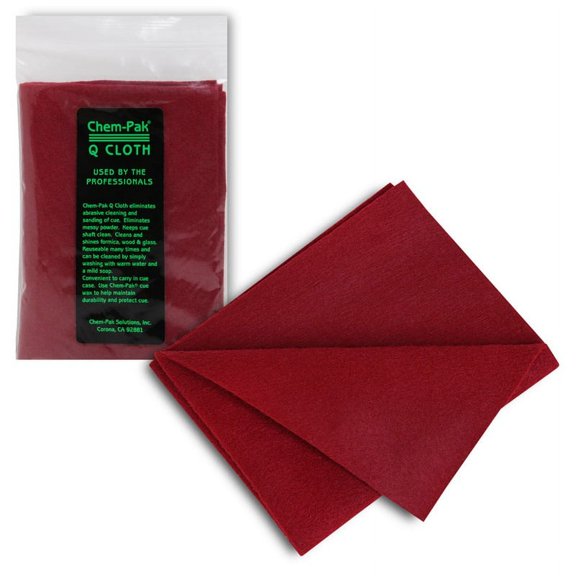 Chem-Pak Q Cloth for Pool Billiard Cue Shaft 12" x 9"
