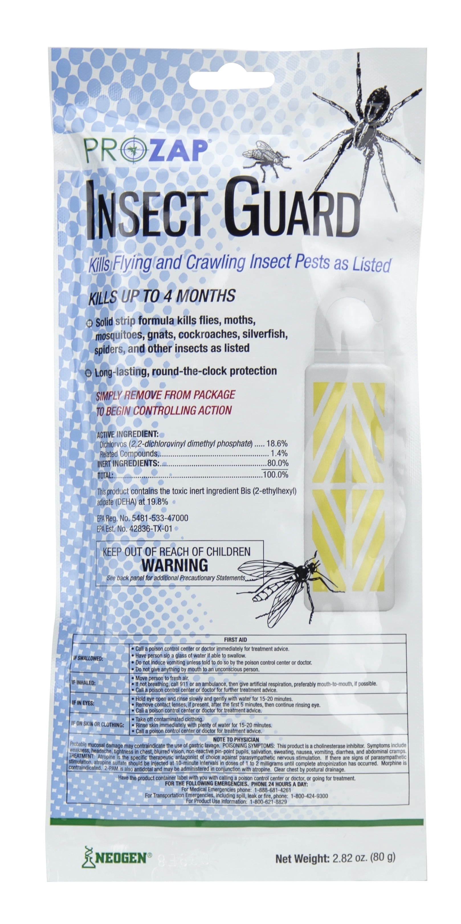 Chemtech Insect Guard Hanging Solid Insect Killer - Ready to Use - 2.8 oz Card