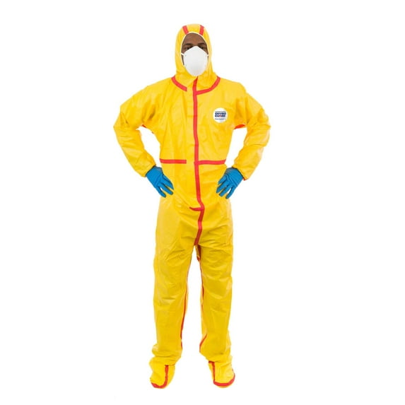ChemSplash® 1, Chemical Splash Coverall with Hood & Boot, Elastic Wrist & Ankle, Taped Seams, Elastic Back