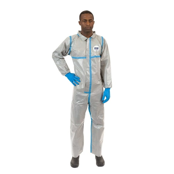 ChemSplash® 2, Chemical Splash Standard Coverall, Elastic Wrists, Open Ankles, Attached Thumb Loops, Taped Seams