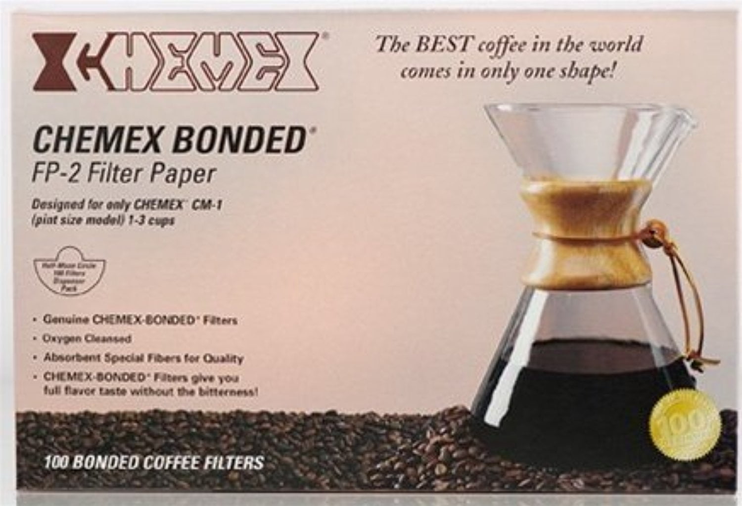 Chemex FP2 Coffee Filters with 100Chemex Bonded Unfolded 13Filter