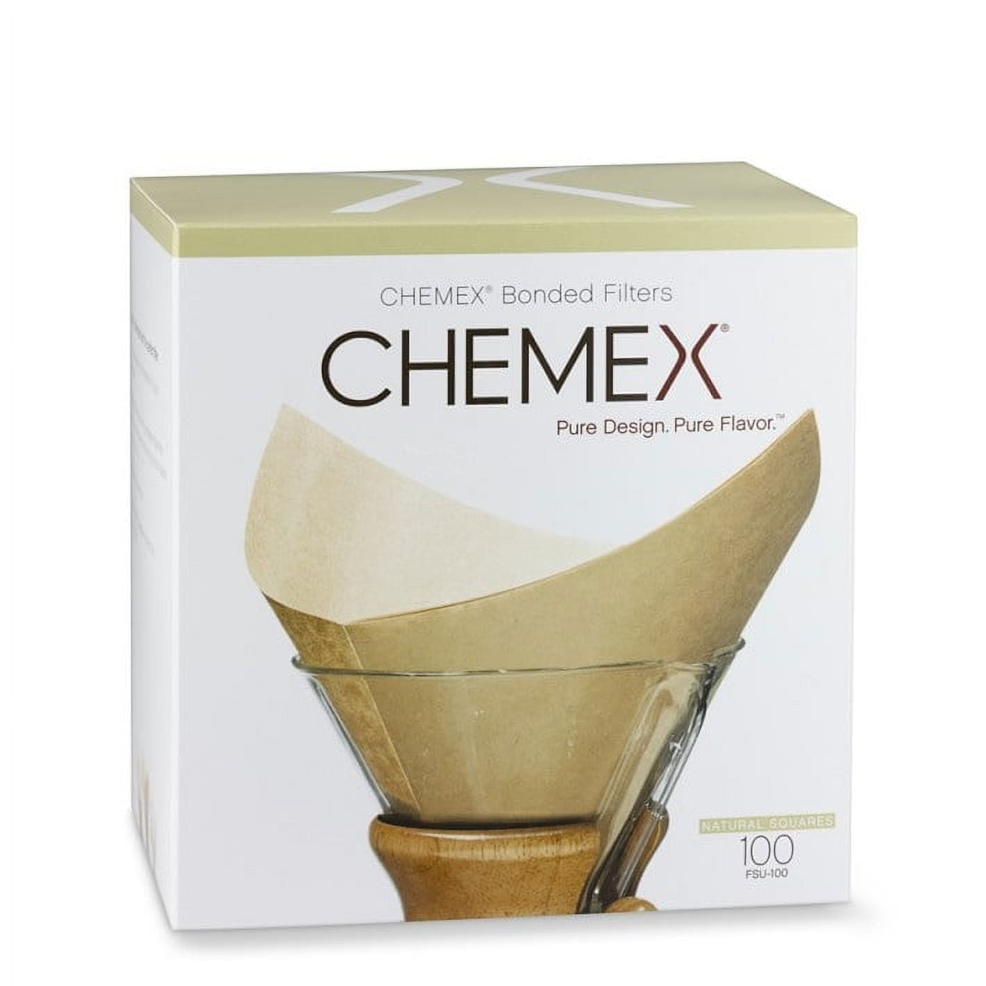 Chemex Bonded Pre-Folded Cone-Shaped Coffee Filters, Natural