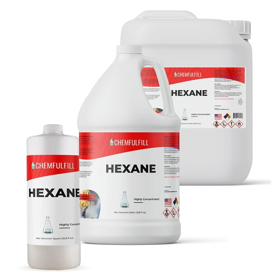 Chemfulfill Hexane - Extremely High Purity (N-Hexane) (Pint (16 fl oz))