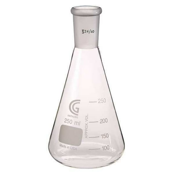 Chemglass Erlenmeyer Flask,250mL CG-1542-05