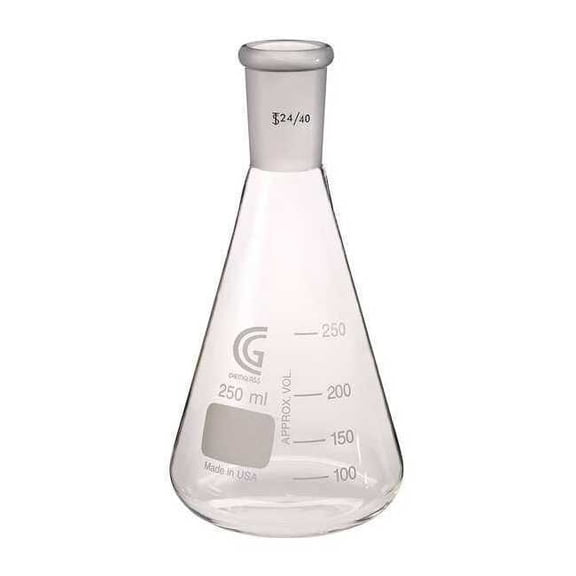 Chemglass Erlenmeyer Flask,250mL CG-1542-05