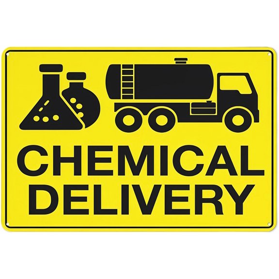 Chemical Delivery Sign, 8"x12" Reflective Aluminum Sign, UV Protected Waterproof Fade-Resistant Sign
