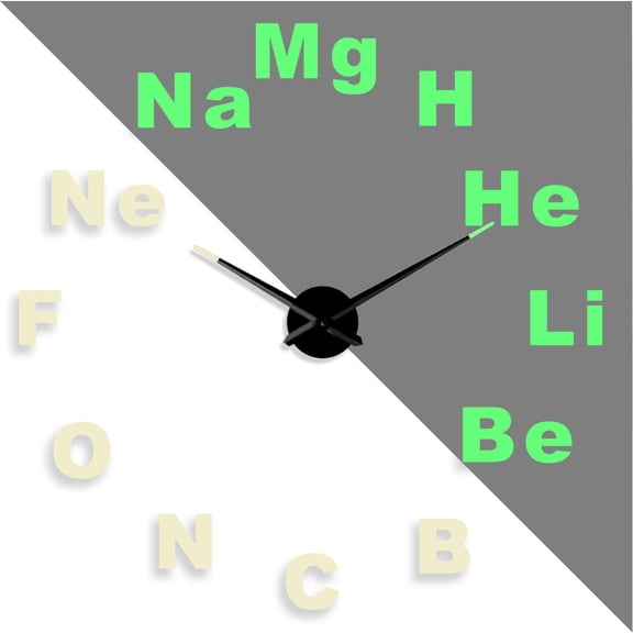 Chemical Element Luminous DIY creative Different Frameless Wall Clock Home School Decor Modern gifts - 27 inch
