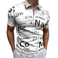 thumbnail image 1 of Chemical Elements Men Zipper T-shirt Summer Casual Short Sleeve T-shirt Top, 1 of 7