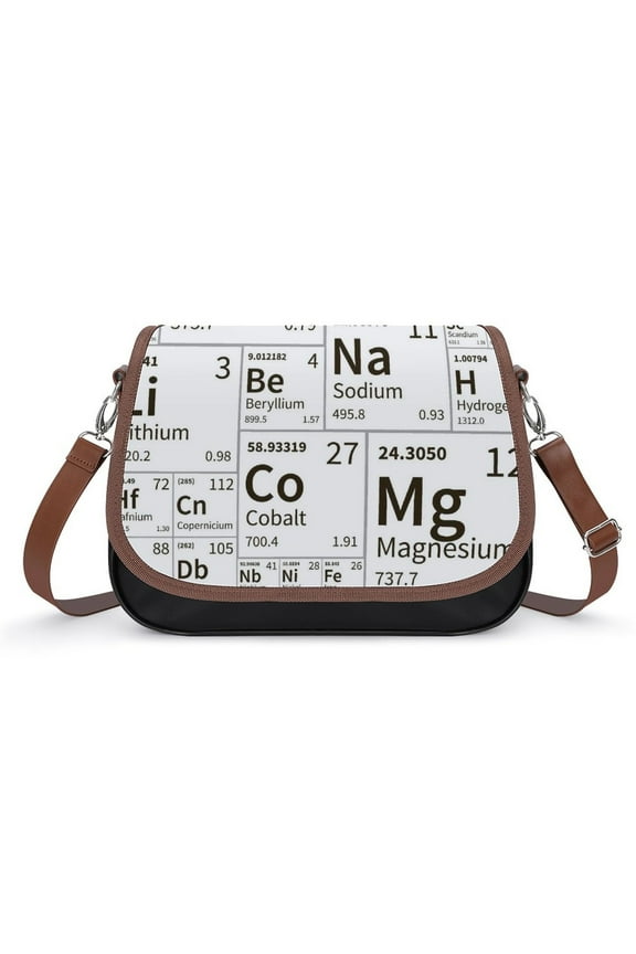 Chemical Elements Vintage Crossbody Bag for Women Medium Leather Hobo Bags Shoulder Bag Classic City Leather Satchels