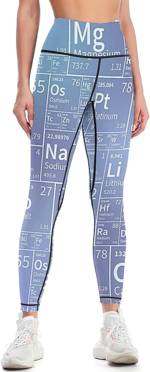 Chemical Elements from Periodic Table Women's Yoga Pants High Waist