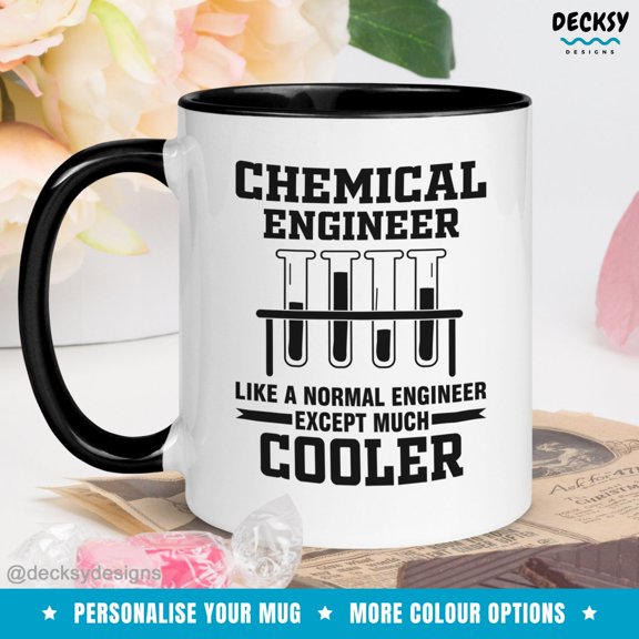 Chemical Engineer Mug, Funny Custom Engineering Gift, Personalised Chemistry Coffee Cup Men Future Engineer Funny Science Student Graduation