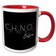 thumbnail image 1 of 3drose, Chemical Formula C8h10o2n4. Decorative Text Caffeine. White on Black, 11oz Two-tone Red Mug, 1 of 6