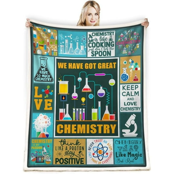 Chemical Gifts Blanket Throw,Chemical Science Gifts for Adults,Chemical Science Teacher Gifts,Gifts for Science Lovers,Soft Warm Fleece Blanket for Living Room Couch Bed Chair or Dorm, 50"x60"