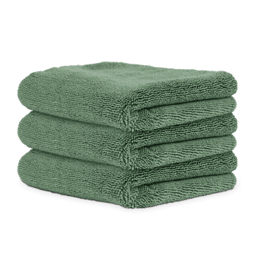 Chemical Guys 3-Pack MIC52803 Workhorse Professional Microfiber Towel, Olive Green 16"x16"