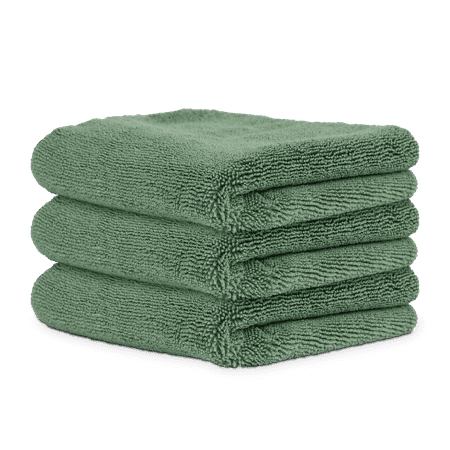 Chemical Guys 3-Pack MIC52803 Workhorse Professional Microfiber Towel, Olive Green 16"x16"