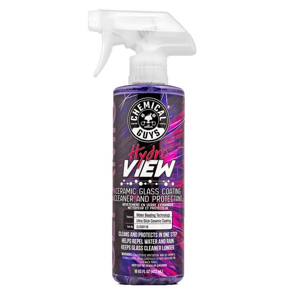 Chemical Guys CLD30116 HydroView Ceramic Glass Cleaner, Water Repellent & Protective Coating (Works on Glass, Windows, Mirrors, Navigation Screens & More; Car, Truck, SUV and Home Use), 16 fl oz
