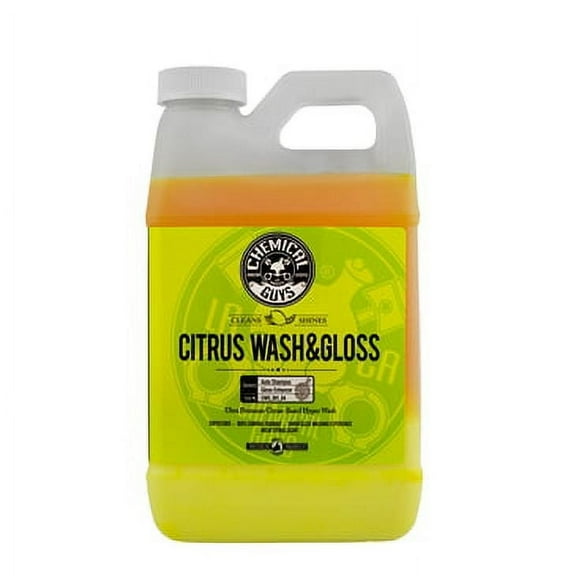 Chemical Guys CWS_301_64 Citrus Wash & Gloss Foaming Car Wash Soap (Works with Foam Cannons, Foam Guns or Bucket Washes) For Cars, Trucks, Motorcycles, RVs & More, 64 fl oz (Half Gallon) Citrus Scent