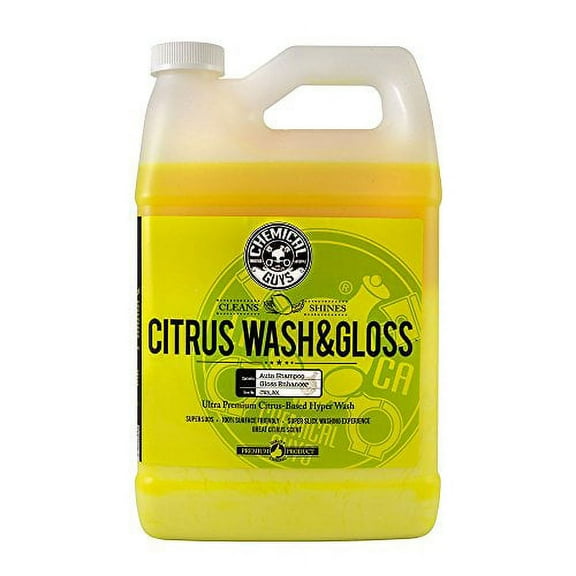 Chemical Guys CWS_301 Citrus Wash & Gloss Foaming Car Wash Soap (Works with Foam Cannons/ Guns or Bucket Washes) Safe for Cars, Trucks, Motorcycles, RVs & More, 128 fl oz (1 Gallon) Citrus Scent