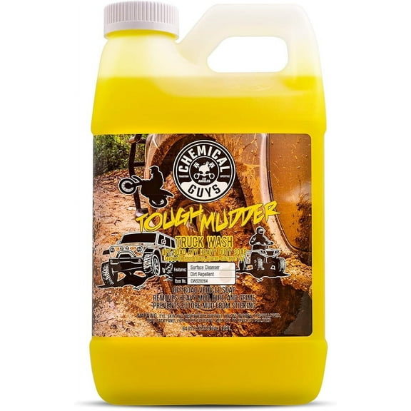 Chemical Guys CWS20264 Tough Mudder Foaming Truck, Off Road, ATV and RV Heavy Duty Wash Soap,(Works with Foam Cannons, Foam Guns or Bucket Washes), 64 fl oz (Half Gallon), Lemon Scent