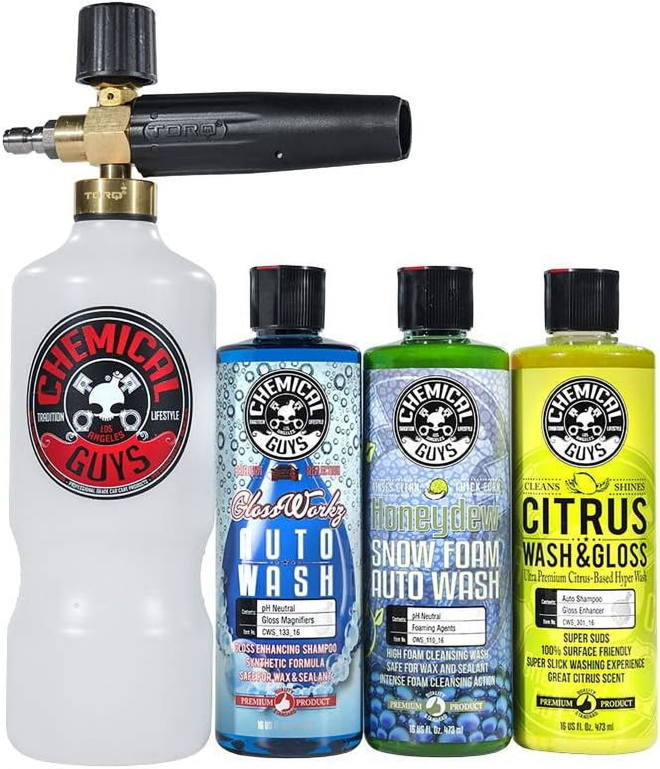 Chemical Guys EQP_313 TORQ Professional Foam Cannon and Car Wash Soap Kit, 4 Items (48 oz)