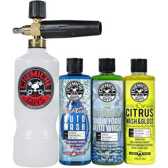 Chemical Guys EQP_313 TORQ Professional Foam Cannon and Car Wash Soap Kit, 4 Items (48 oz)