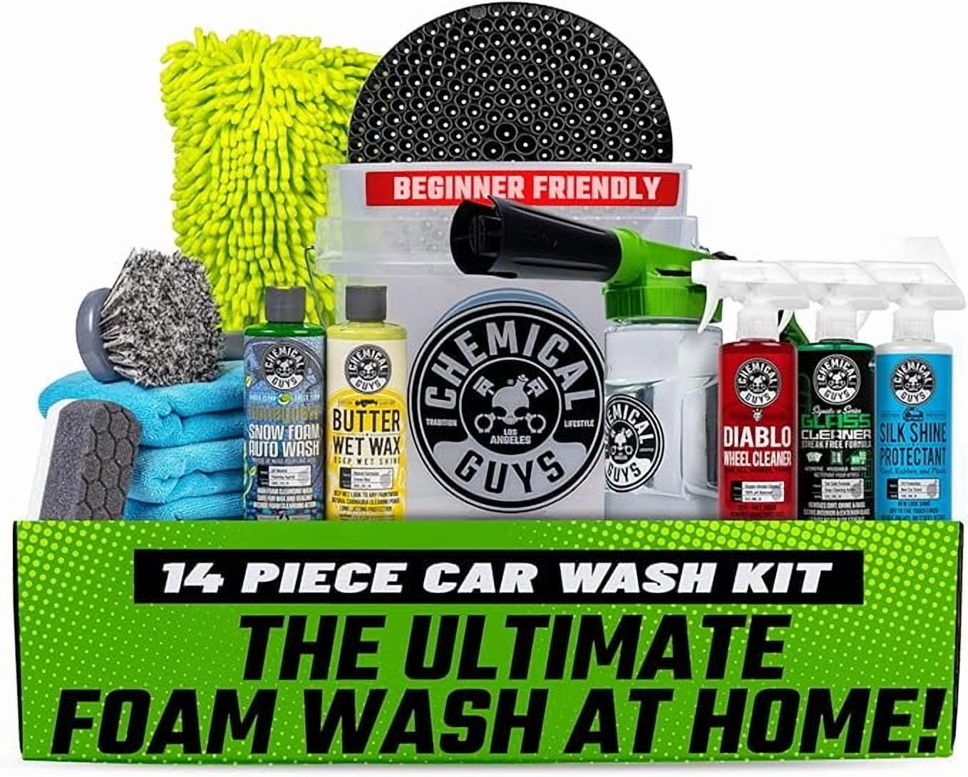 Chemical Guys 14-Piece Car Wash Kit, Foam Gun, Bucket, 16 oz