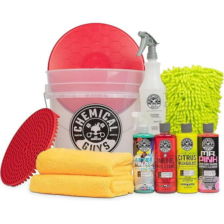 ★男の子用 4点セット メンテナンス.HOTWAX済★ atomic head Chemical Guys HOL132 Clean & Shine Car Wash Bucket Starter Kit