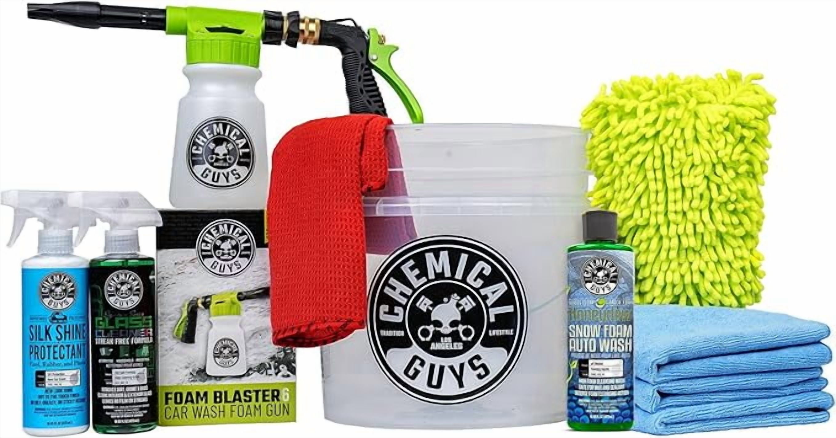 Chemical Guys HOL148 Car Wash Kit, Foam Gun, Bucket, Towels, Mitt