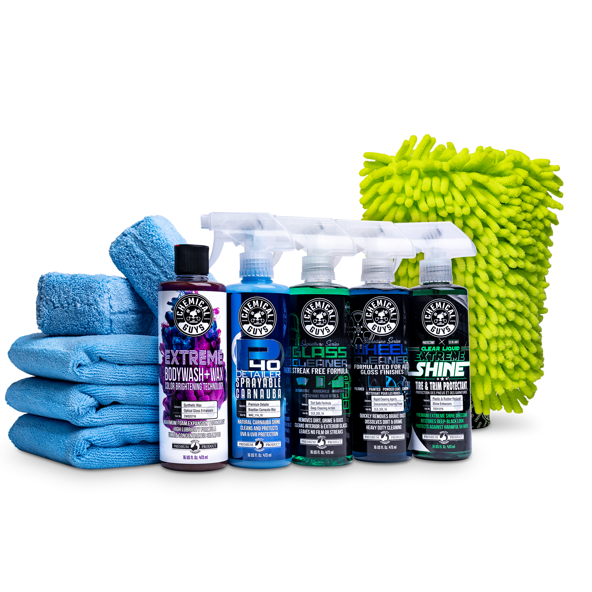 Chemical Guys HOL386 Professional Wash & Shine Car Cleaning Kit (7 Essential Products)