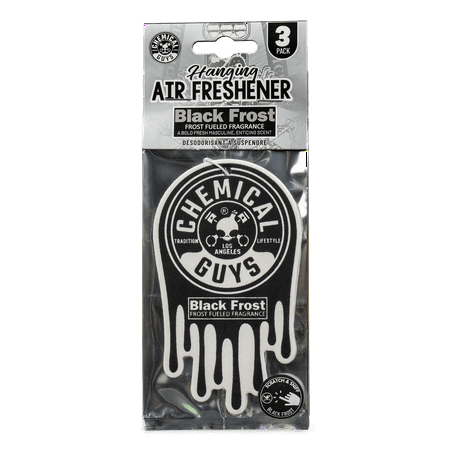 Chemical Guys Black Frost Hanging Car Air Freshener, 3 pack