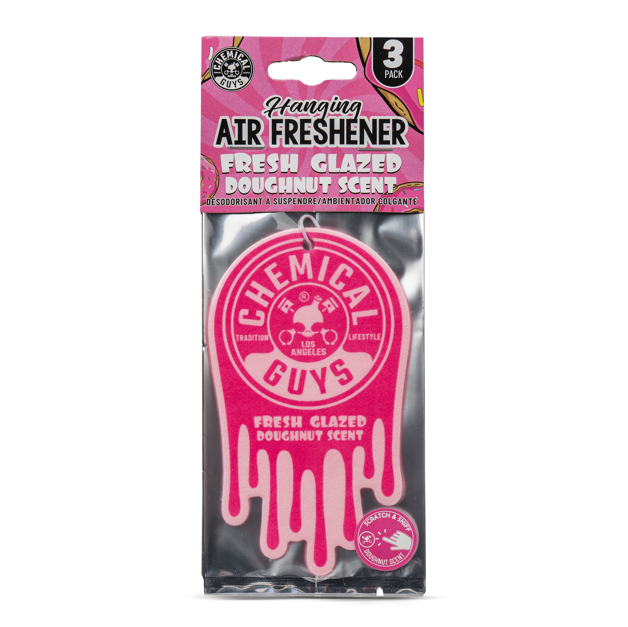 Chemical Guys Hanging Air Freshener 3pack, Glazed Doughnut
