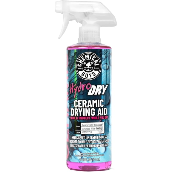 Chemical Guys HydroDry, Ceramic Drying Aid - 16 oz Quick Detail Spray Enhances Shine and Protection After Wash, Safe for Cars, Trucks, SUVs, Motorcycles, and RVs - Hydrophobic Gloss Booster
