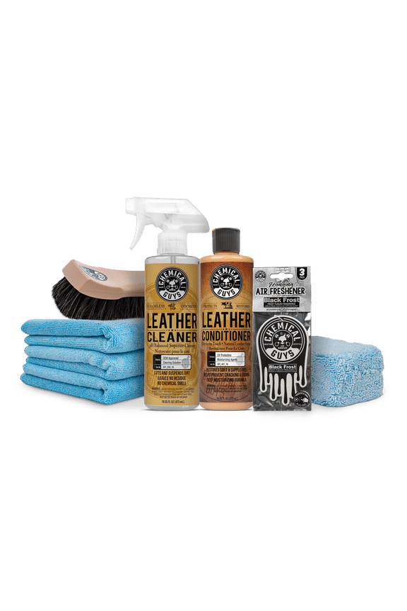 8-Piece Leather Care Kit – Cleaner, Conditioner & Detailing Tools for Car Interiors