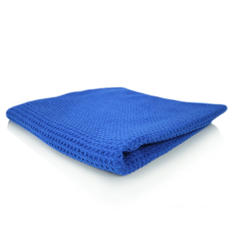 Microfiber Waffle Weave Towels 16x24 Heavyweight Dark Blue