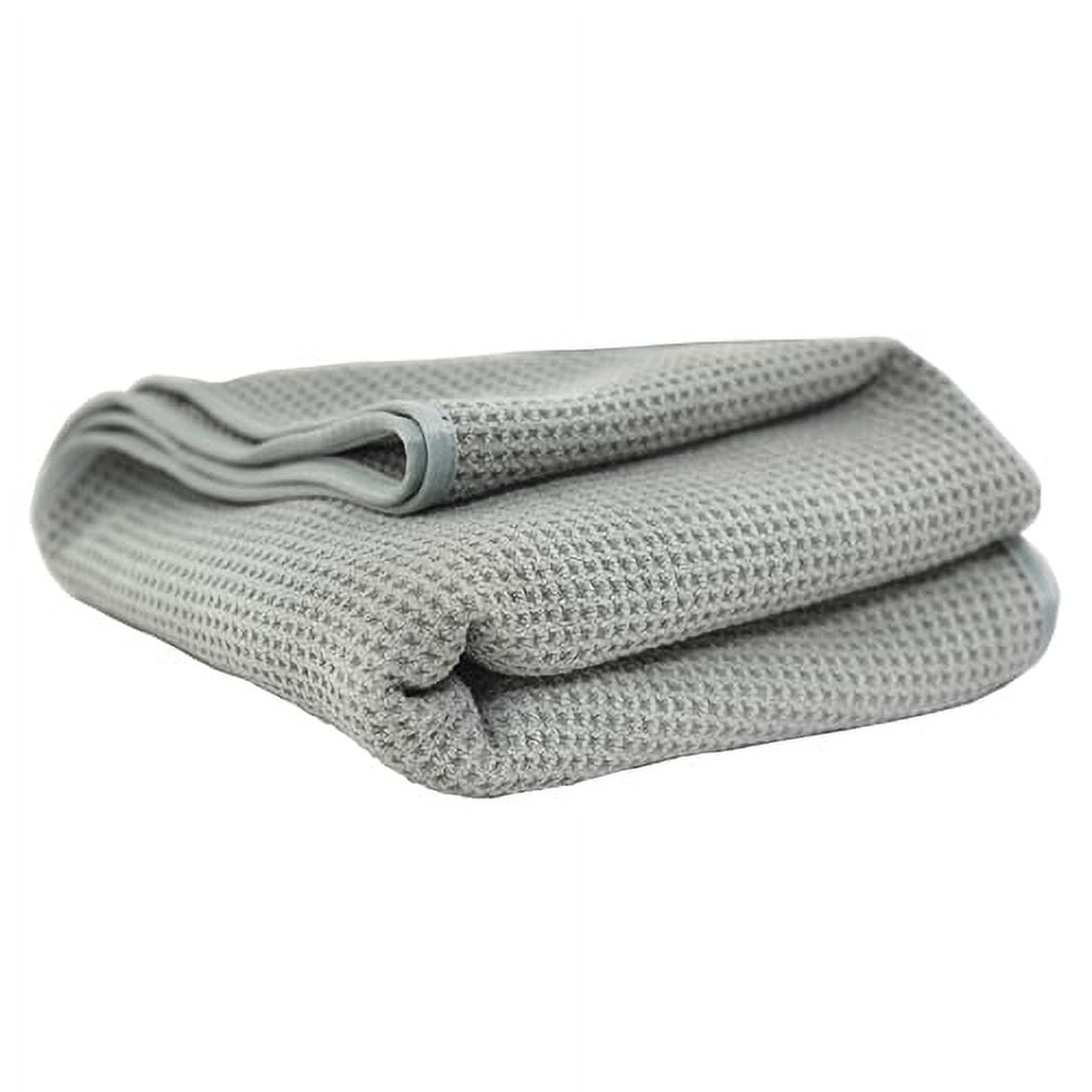 ProHomTex Microfiber Kitchen Dish Hand Towels, Waffle Weave Set of 6 (16” x  28”) Highly Absorbent (Grey)
