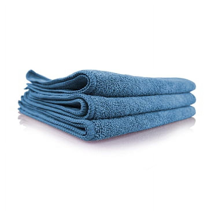 Workhorse Professional Microfiber Towel, Blue 16 x 16 (3 Pack)