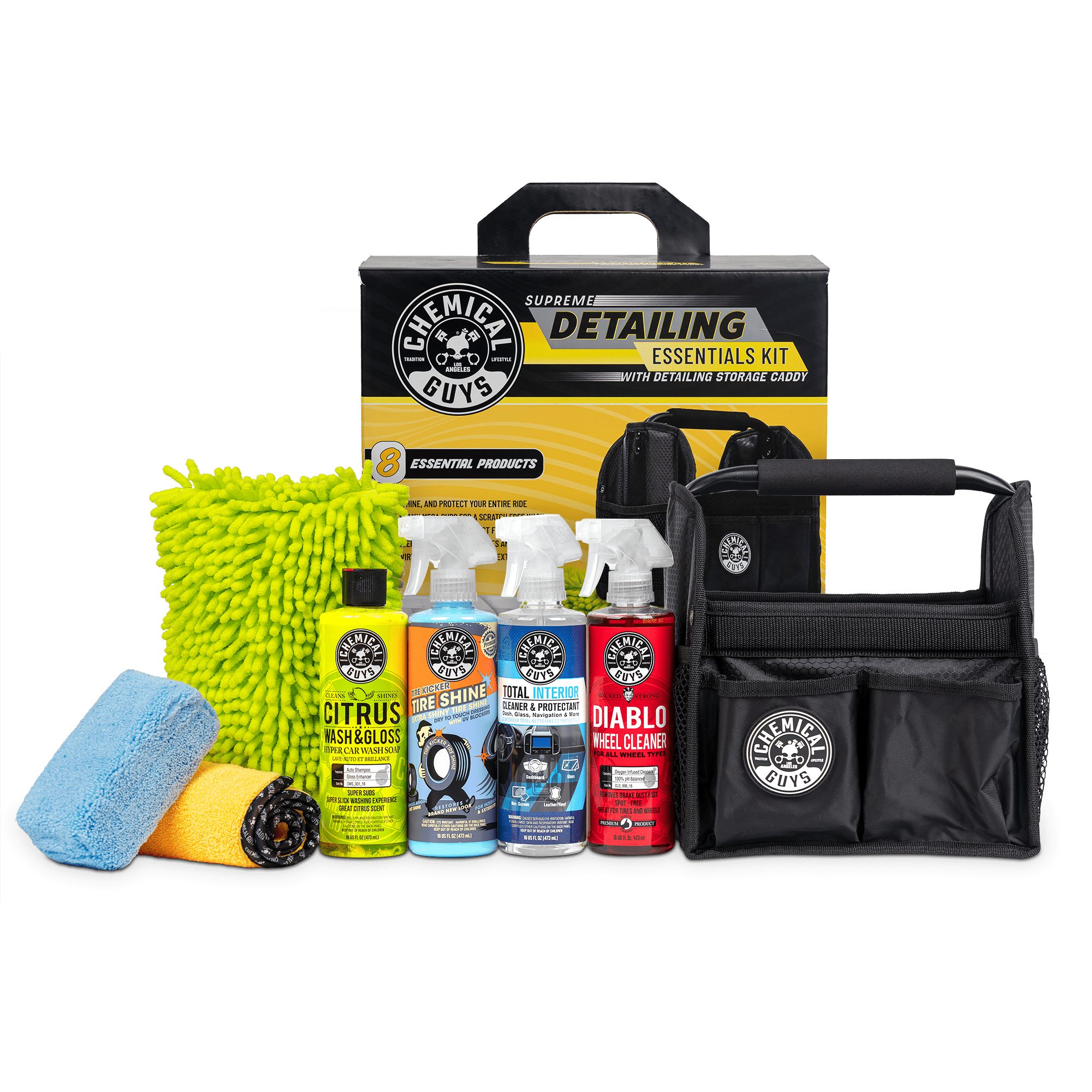 Chemical Guys Supreme Detailing Essentials Kit with Detailing Storage Caddy