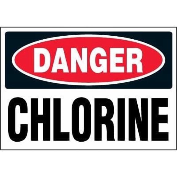 Chemical Hazard Sign - Danger Chlorine Metal Sign 12x8 Inch Wall Decor for Indoor & Outdoor Use